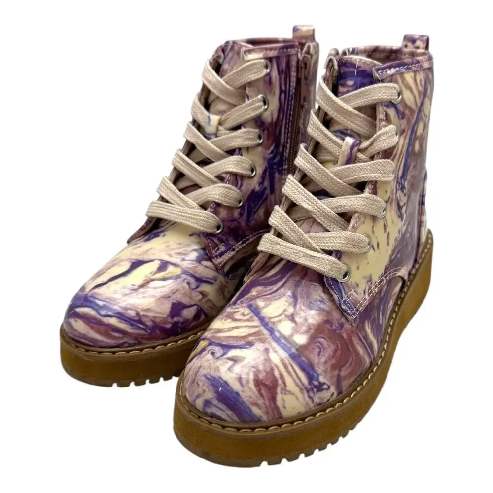 Steve Madden Joliviaa Boots Purple Marble 13
